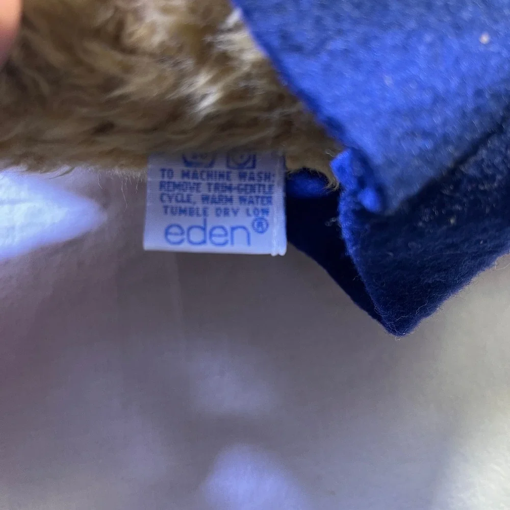 VTG‎ Classic Paddington Bear Plush Toy Yellow Hat Blue Coat Eden Gift